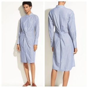 Vince Classic Stripe Twist Front Shirtdress